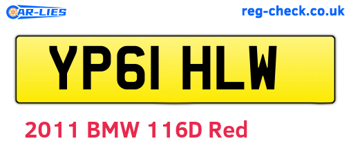 YP61HLW are the vehicle registration plates.