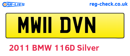 MW11DVN are the vehicle registration plates.