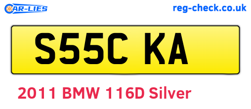 S55CKA are the vehicle registration plates.