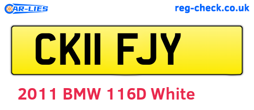 CK11FJY are the vehicle registration plates.