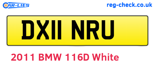 DX11NRU are the vehicle registration plates.