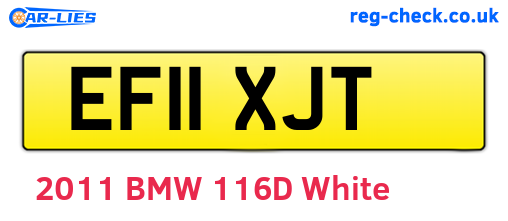 EF11XJT are the vehicle registration plates.