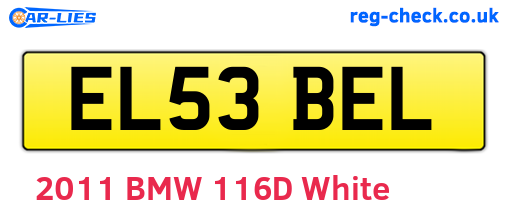 EL53BEL are the vehicle registration plates.