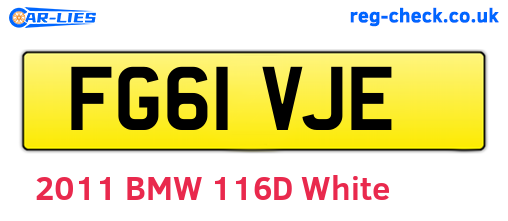 FG61VJE are the vehicle registration plates.
