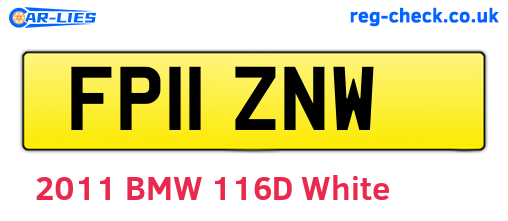 FP11ZNW are the vehicle registration plates.