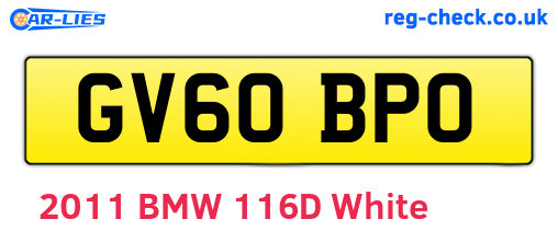 GV60BPO are the vehicle registration plates.