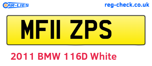 MF11ZPS are the vehicle registration plates.