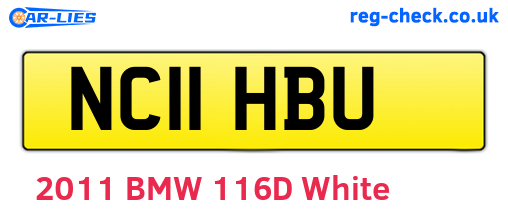 NC11HBU are the vehicle registration plates.