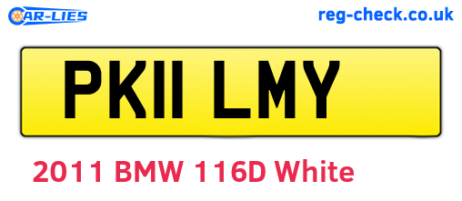 PK11LMY are the vehicle registration plates.