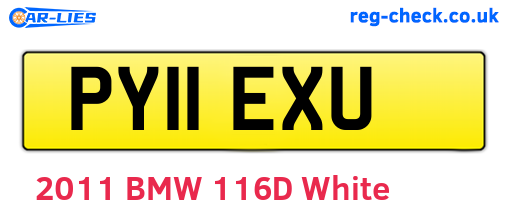 PY11EXU are the vehicle registration plates.