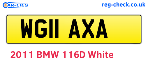 WG11AXA are the vehicle registration plates.