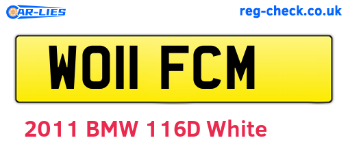 WO11FCM are the vehicle registration plates.