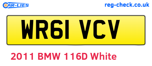 WR61VCV are the vehicle registration plates.