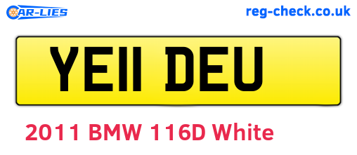 YE11DEU are the vehicle registration plates.