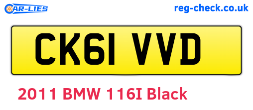 CK61VVD are the vehicle registration plates.