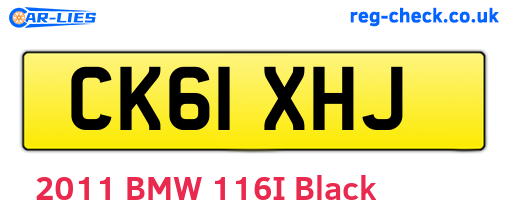 CK61XHJ are the vehicle registration plates.