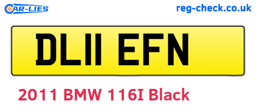 DL11EFN are the vehicle registration plates.
