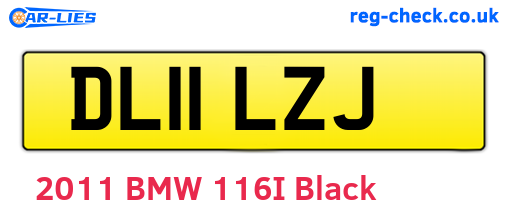 DL11LZJ are the vehicle registration plates.