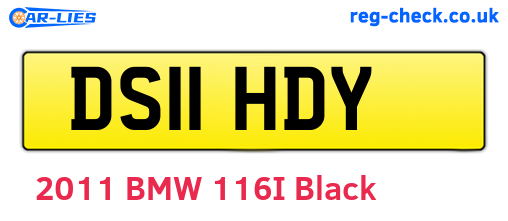 DS11HDY are the vehicle registration plates.