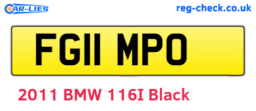 FG11MPO are the vehicle registration plates.