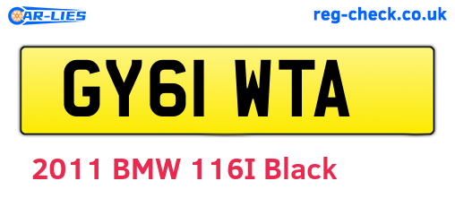 GY61WTA are the vehicle registration plates.