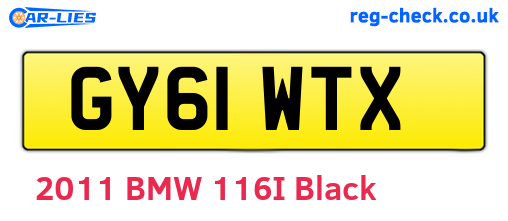 GY61WTX are the vehicle registration plates.