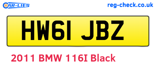 HW61JBZ are the vehicle registration plates.