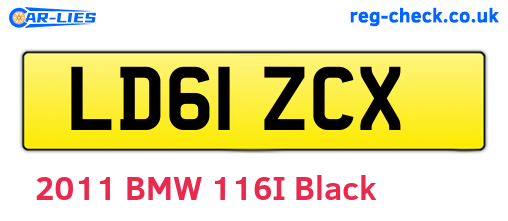 LD61ZCX are the vehicle registration plates.