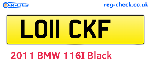LO11CKF are the vehicle registration plates.