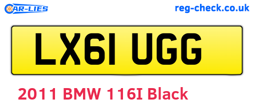 LX61UGG are the vehicle registration plates.
