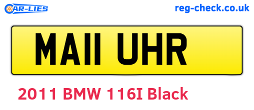 MA11UHR are the vehicle registration plates.