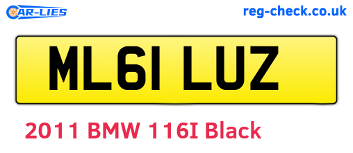 ML61LUZ are the vehicle registration plates.