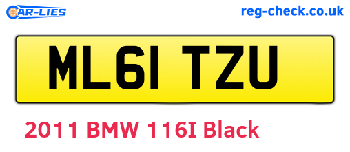 ML61TZU are the vehicle registration plates.