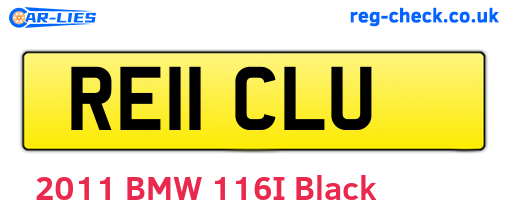 RE11CLU are the vehicle registration plates.