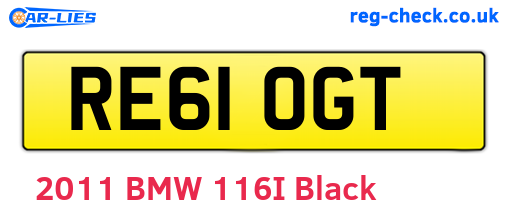 RE61OGT are the vehicle registration plates.
