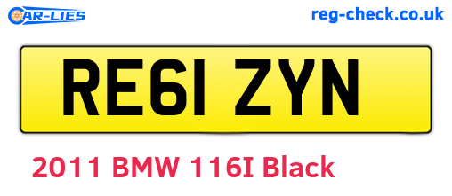 RE61ZYN are the vehicle registration plates.