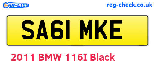 SA61MKE are the vehicle registration plates.