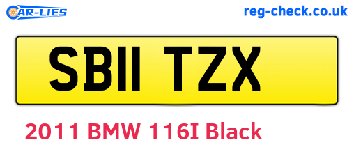 SB11TZX are the vehicle registration plates.