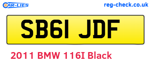 SB61JDF are the vehicle registration plates.
