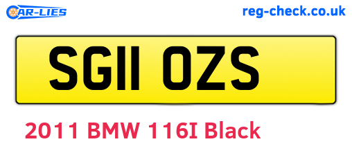 SG11OZS are the vehicle registration plates.