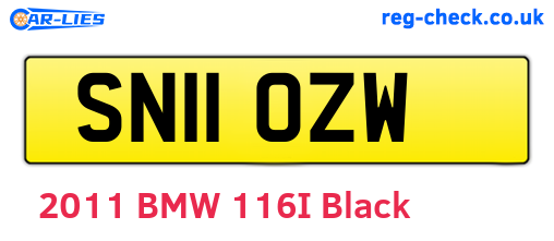 SN11OZW are the vehicle registration plates.