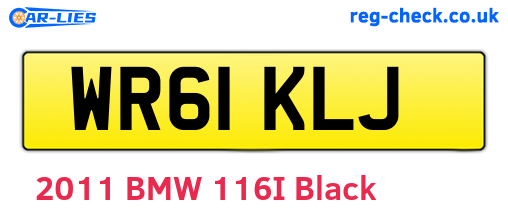 WR61KLJ are the vehicle registration plates.