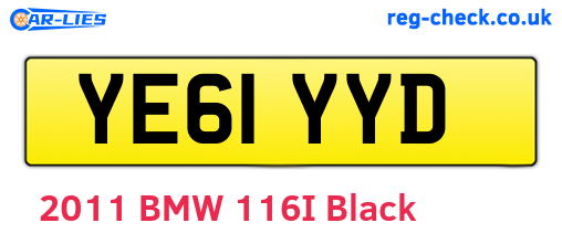 YE61YYD are the vehicle registration plates.