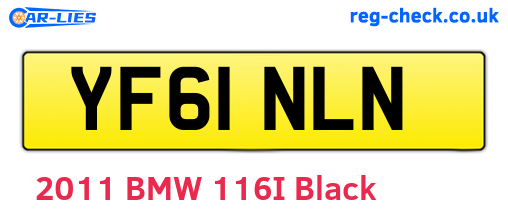 YF61NLN are the vehicle registration plates.
