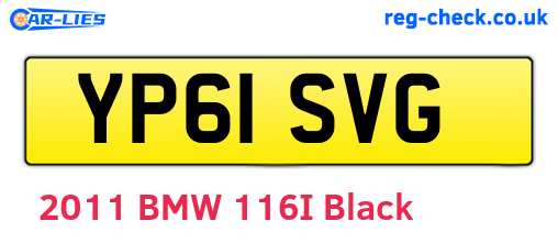 YP61SVG are the vehicle registration plates.