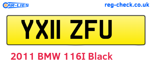 YX11ZFU are the vehicle registration plates.