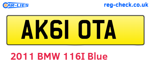 AK61OTA are the vehicle registration plates.