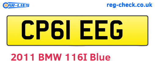 CP61EEG are the vehicle registration plates.
