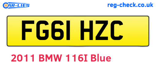 FG61HZC are the vehicle registration plates.