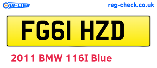 FG61HZD are the vehicle registration plates.